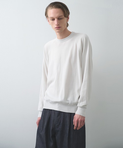 STILL BY HAND（スティルバイハンド）の「【STILL BY HAND】Cotton/silk pullover（ニット/セーター・メンズ・アイボリー/ブラック・46/48）」の2枚目の写真