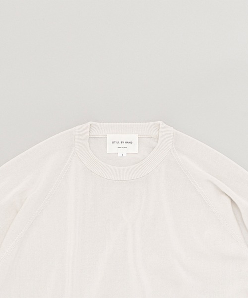 STILL BY HAND（スティルバイハンド）の「【STILL BY HAND】Cotton/silk pullover（ニット/セーター・メンズ・アイボリー/ブラック・46/48）」の3枚目の写真