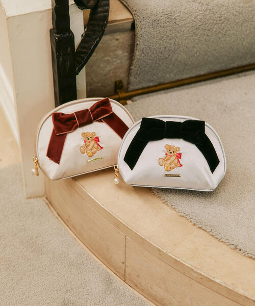 じゅんじゅん ポーチ 刺繍ポーチ スカジャン 富士山 ピンク | ミューア(MYUUA) | マルイ