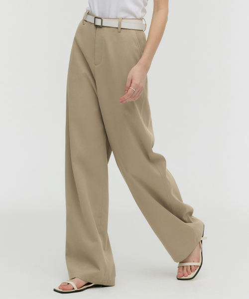 MONGDOL(モンドル)の「エッセンシャルストレートパンツベージュ MDPT051BEIGE(その他パンツ・レディース・その他・LARGE/MEDIUM/SMALL)」の3枚目の写真