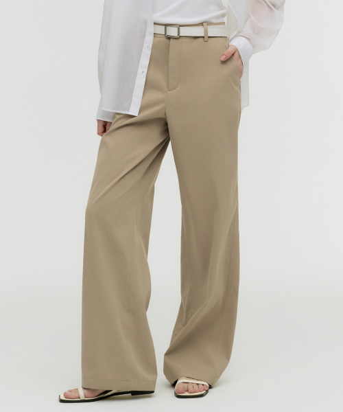 MONGDOL(モンドル)の「エッセンシャルストレートパンツベージュ MDPT051BEIGE(その他パンツ・レディース・その他・LARGE/MEDIUM/SMALL)」の4枚目の写真