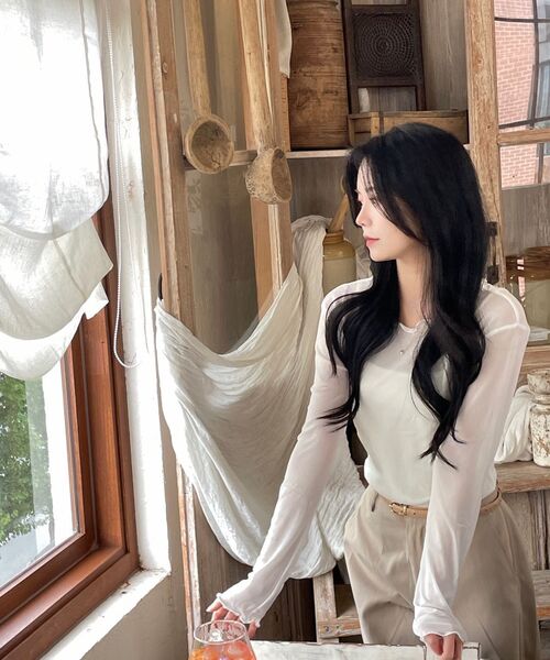 MONGDOL(モンドル)の「エッセンシャルストレートパンツベージュ MDPT051BEIGE(その他パンツ・レディース・その他・LARGE/MEDIUM/SMALL)」の13枚目の写真