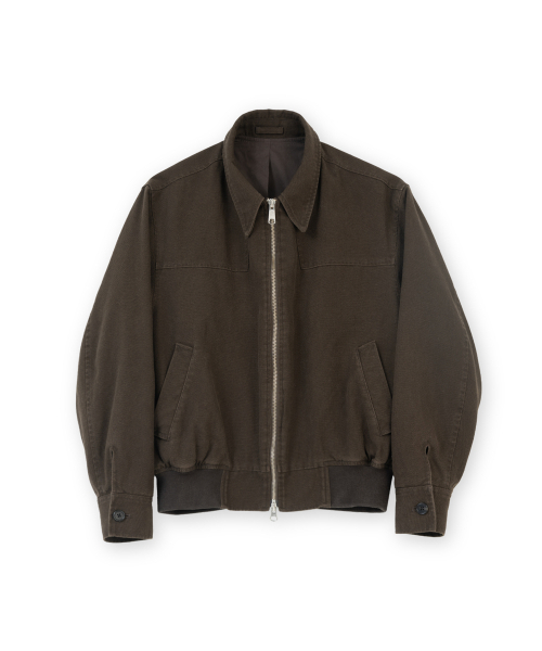 W ウォッシュドブルゾン、ブラウン