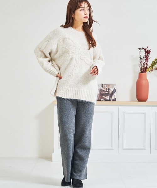MISCH MASCH(ミッシュマッシュ)の「ZOZO限定 リボンモチーフふわもこニット(ニット/セーター・レディース・アイボリー/ブラウン・フリ-)」の18枚目の写真