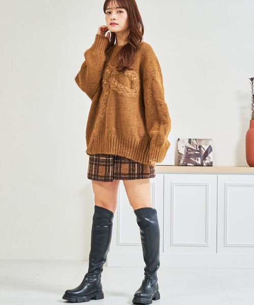 MISCH MASCH(ミッシュマッシュ)の「ZOZO限定 リボンモチーフふわもこニット(ニット/セーター・レディース・アイボリー/ブラウン・フリ-)」の7枚目の写真