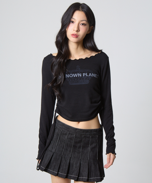 UNKNOWN PLANET（アンノウンプラネット）の「プリーツミニスカートインディゴ（スカート・レディース・その他・SMALL/MEDIUM/LARGE）」の2枚目の写真
