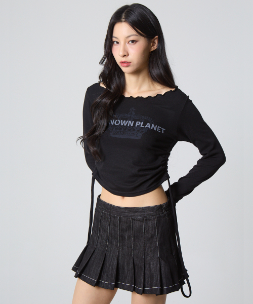 UNKNOWN PLANET（アンノウンプラネット）の「プリーツミニスカートインディゴ（スカート・レディース・その他・SMALL/MEDIUM/LARGE）」の3枚目の写真