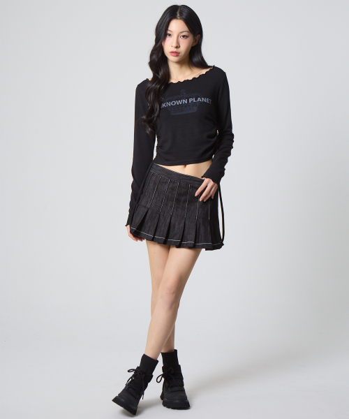 UNKNOWN PLANET（アンノウンプラネット）の「プリーツミニスカートインディゴ（スカート・レディース・その他・SMALL/MEDIUM/LARGE）」の5枚目の写真