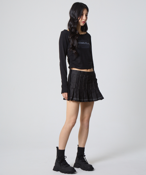 UNKNOWN PLANET（アンノウンプラネット）の「プリーツミニスカートインディゴ（スカート・レディース・その他・SMALL/MEDIUM/LARGE）」の6枚目の写真