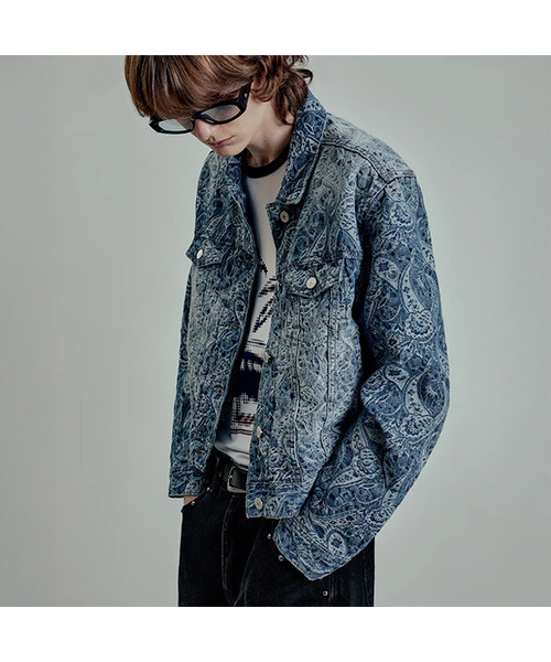 LMOOD(エルムード)の「トゥワールペイズリーデニムトラッカージャケットウォッシュドブルー(デニムジャケット・メンズ・その他・44/40)」の1枚目の写真