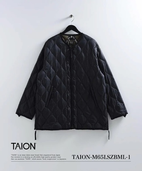 TAION（タイオン）の「TAION MILITARY M65 LINER W-ZIP DOWN JKT (SOFT SHELL) (TAION-M65LSZBML-1)（ダウンジャケット/コート・メンズ・ブラック/オリーブ・SMALL/MEDIUM/LARGE/X-LARGE）」の5枚目の写真