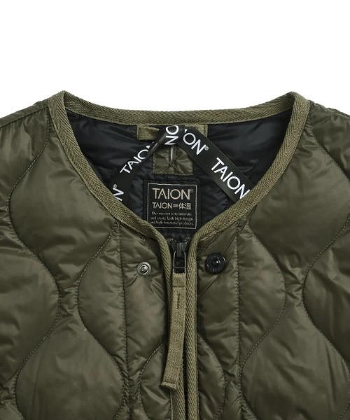 TAION（タイオン）の「TAION MILITARY M65 LINER W-ZIP DOWN JKT (SOFT SHELL) (TAION-M65LSZBML-1)（ダウンジャケット/コート・メンズ・ブラック/オリーブ・SMALL/MEDIUM/LARGE/X-LARGE）」の14枚目の写真
