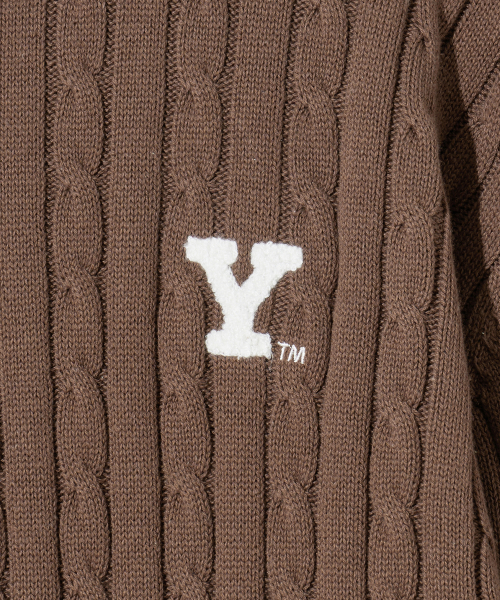 YALE(イェール)の「Yロゴケーブルラウンドニットブラウン(ニット/セーター・レディース・その他・SMALL/MEDIUM/LARGE/X-LARGE)」の9枚目の写真