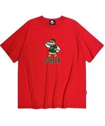 GREEN SURFER CAT GRAPHIC Tシャツ - レッド