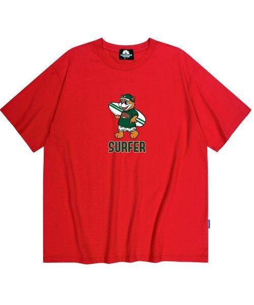 TRIPSHION(トリップション)の「GREEN SURFER CAT GRAPHIC Tシャツ - レッド(Tシャツ/カットソー・メンズ・その他・LARGE/MEDIUM/X-LARGE)」の1枚目の写真