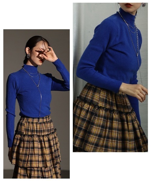 Sawa a la mode(サワアラモード)の「ハイネックニットトップス(ニット/セーター・レディース・マスタード/グリーン/ピンク/ブラック/グレー/ブルー・FREE)」の20枚目の写真