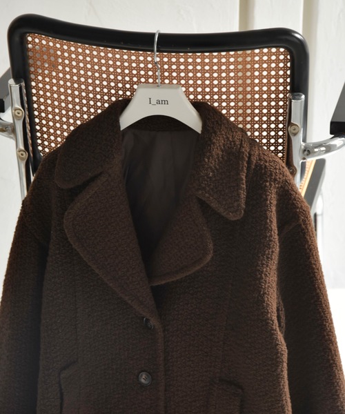 I_am（アイアム）の「back belt big collar coat / バックベルトビッグカラーコート（その他アウター・レディース・ブラウン・FREE）」の8枚目の写真