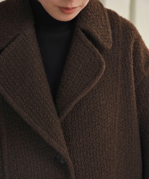 I_am（アイアム）の「back belt big collar coat / バックベルトビッグカラーコート（その他アウター・レディース・ブラウン・FREE）」の5枚目の写真