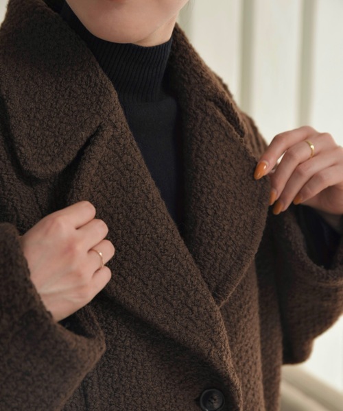 I_am（アイアム）の「back belt big collar coat / バックベルトビッグカラーコート（その他アウター・レディース・ブラウン・FREE）」の6枚目の写真