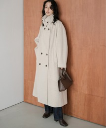 La-gemme（ラジェム）の「スタンドカラーシャギーダブルロングコート（ステンカラーコート）」