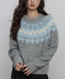 ノルディック柄ニット」に該当するグレー/灰色系のファッション通販