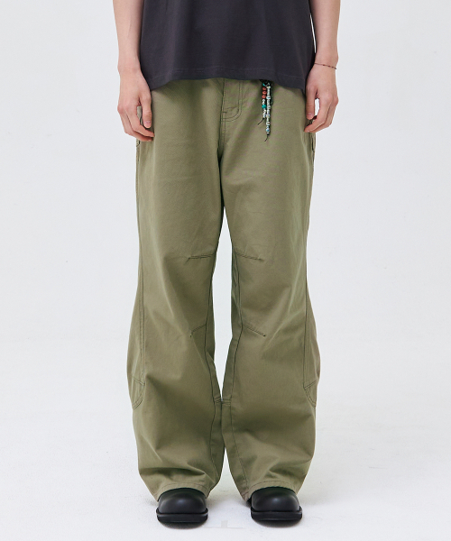 AKECII(アケシ)の「タマウォッシュドコットンパンツ-カーキ(その他パンツ・メンズ・その他・SMALL/MEDIUM/LARGE)」の1枚目の写真