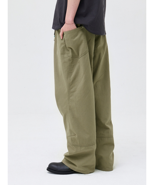 AKECII(アケシ)の「タマウォッシュドコットンパンツ-カーキ(その他パンツ・メンズ・その他・SMALL/MEDIUM/LARGE)」の4枚目の写真