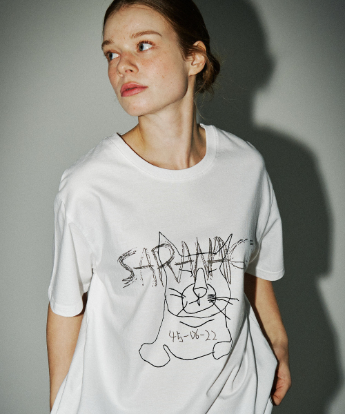SARANAGI(サラナギ)の「SE0536-T-SHIRT(white)(Tシャツ/カットソー・レディース・ホワイト・FREE)」の1枚目の写真