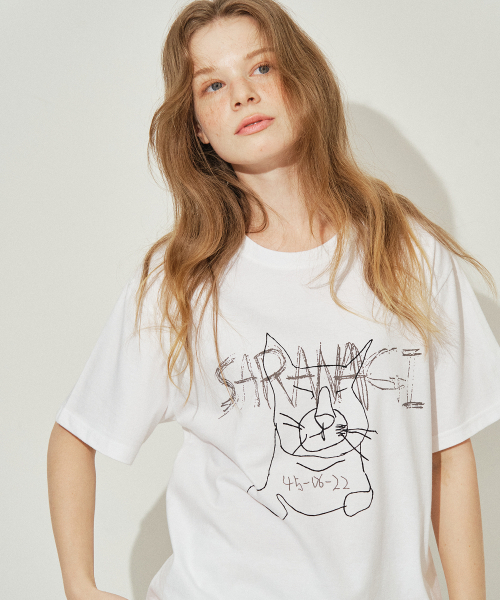 SARANAGI(サラナギ)の「SE0536-T-SHIRT(white)(Tシャツ/カットソー・レディース・ホワイト・FREE)」の2枚目の写真