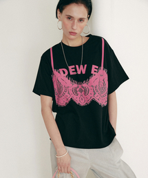 DEWEDEWE（デュイデュイ）の「ビスチェプリントトップ_ブラック（Tシャツ/カットソー）」