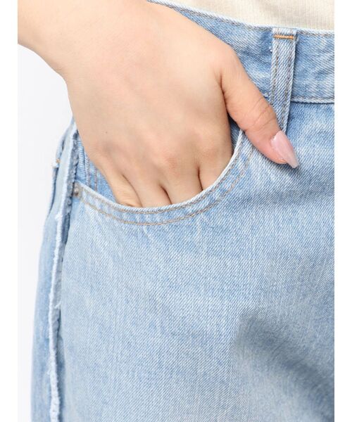 Ungrid（アングリッド）の「レースドッキングルーズデニム（デニムパンツ・レディース・ブルー・26inch/25inch/24inch）」の2枚目の写真