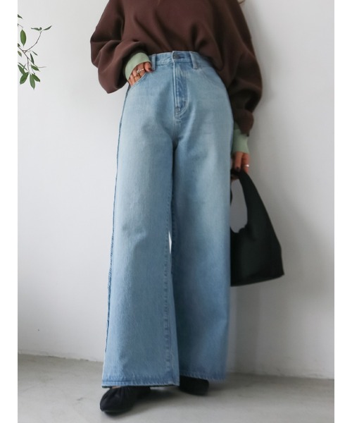 Ungrid（アングリッド）の「レースドッキングルーズデニム（デニムパンツ・レディース・ブルー・26inch/25inch/24inch）」の14枚目の写真