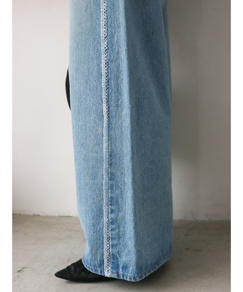 セール】レースドッキングルーズデニム（デニムパンツ）｜Ungrid（アン