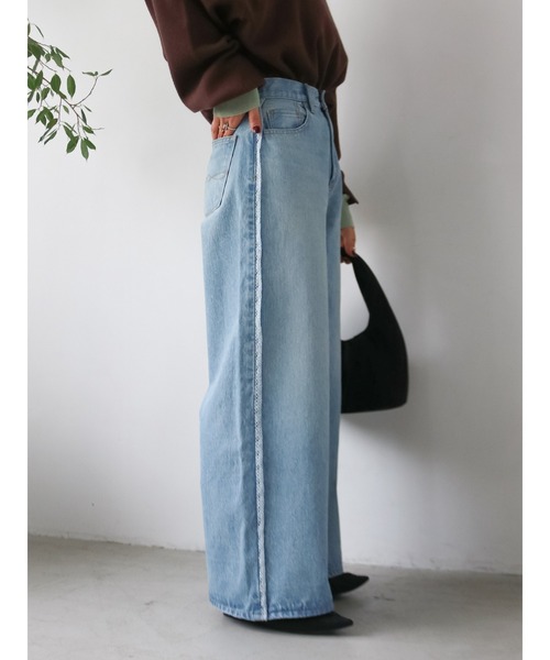 Ungrid（アングリッド）の「レースドッキングルーズデニム（デニムパンツ・レディース・ブルー・26inch/25inch/24inch）」の20枚目の写真