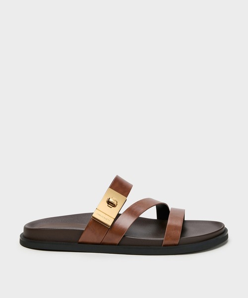 CHARLES & KEITH(チャールズ & キース)の「Aelin エイリン メタリックバックル ストラッピーサンダル(サンダル・レディース・ブラック/ライトブラウン/ホワイト・24.5cm/23.5cm/23cm/22.5cm/25.5cm/25cm)」の3枚目の写真