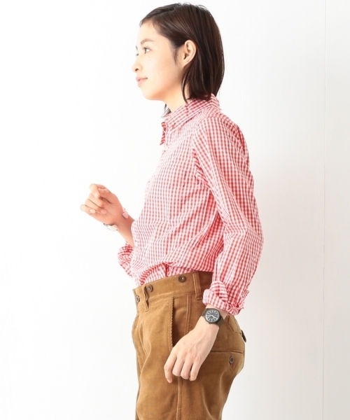 BEAMS BOY（ビームスボーイ）の「BEAMS BOY / ギンガム ボタンダウンシャツ（シャツ/ブラウス・レディース・ライトグレー/ブラック/レッド/ネイビー・ONE SIZE）」の7枚目の写真
