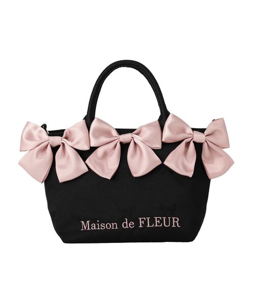 Maison de FLEUR(メゾンドフルール)の「リボンジャカード2Wayミニトートバッグ(トートバッグ・レディース・ブラック/ピンク・FREE)」の14枚目の写真