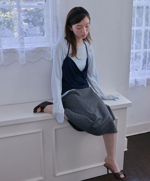 Unblend(アンブレンド)の「【Unblend】ホルターネック ドレープキャミソール&シアー ベーシックロンT<セットアイテム>(Tシャツ/カットソー・レディース・ブラック/ライトブルー/オフホワイト/杢グレー・FREE)」の22枚目の写真