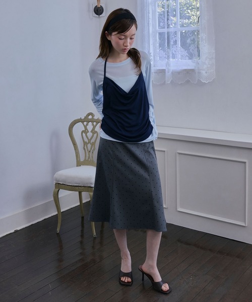 Unblend(アンブレンド)の「【Unblend】ホルターネック ドレープキャミソール&シアー ベーシックロンT<セットアイテム>(Tシャツ/カットソー・レディース・ブラック/ライトブルー/オフホワイト/杢グレー・FREE)」の19枚目の写真