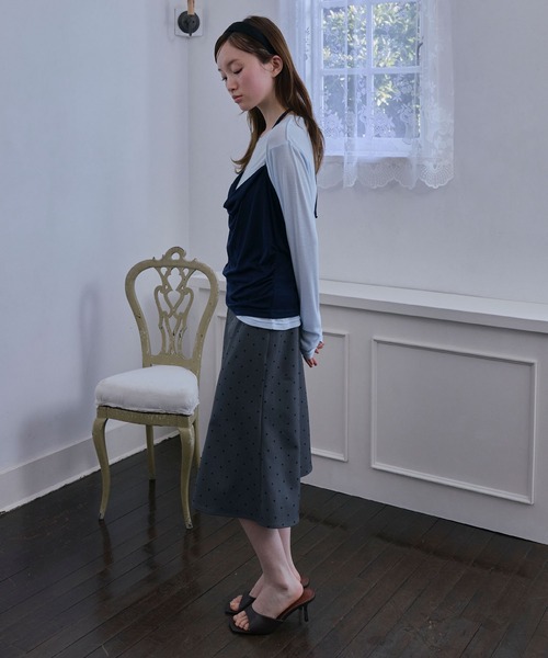 Unblend(アンブレンド)の「【Unblend】ホルターネック ドレープキャミソール&シアー ベーシックロンT<セットアイテム>(Tシャツ/カットソー・レディース・ブラック/ライトブルー/オフホワイト/杢グレー・FREE)」の21枚目の写真