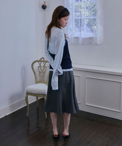 Unblend(アンブレンド)の「【Unblend】ホルターネック ドレープキャミソール&シアー ベーシックロンT<セットアイテム>(Tシャツ/カットソー・レディース・ブラック/ライトブルー/オフホワイト/杢グレー・FREE)」の22枚目の写真