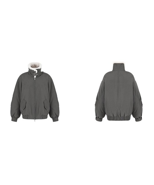 フェイクファーカラー 襟ベルト ワークウェアダウンジャケット