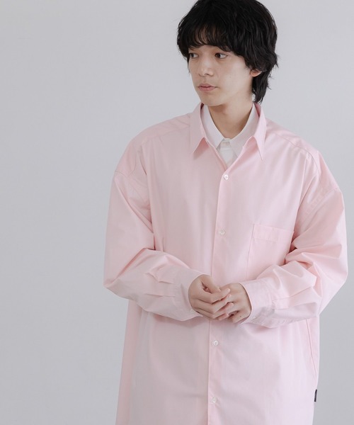 LOWRYS FARM（ローリーズファーム）の「【LFM(U)】BROAD SHIRT　 635615（シャツ/ブラウス・メンズ・ピンク/ホワイト/ブルー/ベージュ・LARGE/MEDIUM）」の4枚目の写真