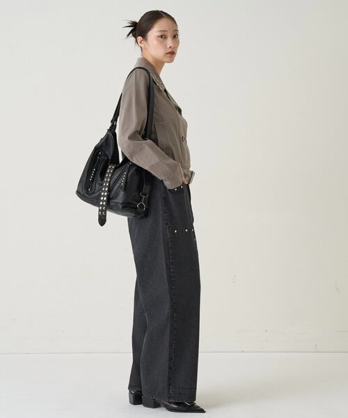 WHO'S WHO gallery（フーズフーギャラリー）の「SHORT EYELET PEA JACKET（ピーコート・レディース・ブラック/ライトグレー/ネイビー・FREE）」の20枚目の写真