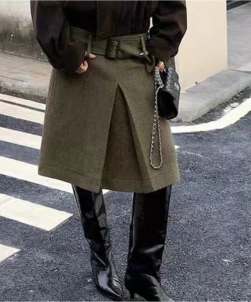 AsheKsha(アシクシャ)の「タイトル:おしゃれで若々しく見える万能スカート Aラインスカート(スカート・レディース・カーキ・S/M)」の11枚目の写真