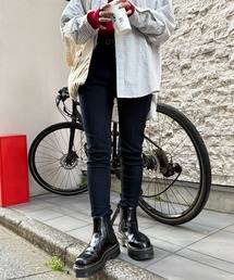 DOUBLE NAME | 【S/M/Lサイズ展開！美脚シルエット！】MIXロック デニムスリムサルエルパンツ(デニムパンツ)