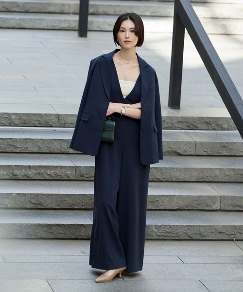 BAYFLOW（ベイフロー）の「【KARENさんコラボ】オールインワン（つなぎ/オールインワン・レディース・グレイッシュベージュ/ネイビー・SMALL/MEDIUM）」の9枚目の写真