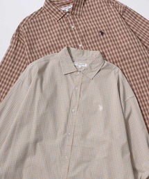 U.S. POLO ASSN./ユーエスポロアッスン Broad Denim Shirt/オーバーサイズ ブロード デニム 無地 チェック ロゴ ワンポイント刺繍 レギュラーカラーシャツ/長袖シャツ/レディース メンズ