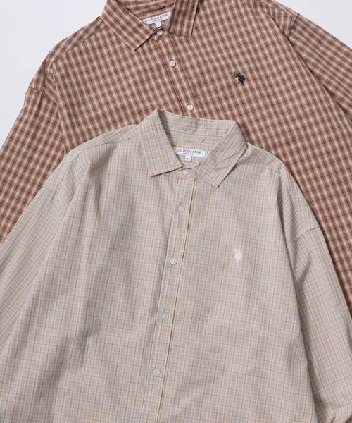 U.S. POLO ASSN.(ユーエスポロアッスン)の「U.S. POLO ASSN./ユーエスポロアッスン Broad Denim Shirt/オーバーサイズ ブロード デニム 無地 チェック ロゴ ワンポイント刺繍 レギュラーカラーシャツ/長袖シャツ/レディース メンズ(シャツ/ブラウス・メンズ・インディゴブルー/ホワイト/ブラック/ライトブルー/グリーン系その他/ベージュ系その他/グレー系その他/ブルー系その他・M/L/LL)」の3枚目の写真