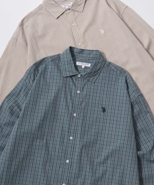 U.S. POLO ASSN.(ユーエスポロアッスン)の「U.S. POLO ASSN./ユーエスポロアッスン Broad Denim Shirt/オーバーサイズ ブロード デニム 無地 チェック ロゴ ワンポイント刺繍 レギュラーカラーシャツ/長袖シャツ/レディース メンズ(シャツ/ブラウス・メンズ・インディゴブルー/ホワイト/ブラック/ライトブルー/グリーン系その他/ベージュ系その他/グレー系その他/ブルー系その他・M/L/LL)」の5枚目の写真